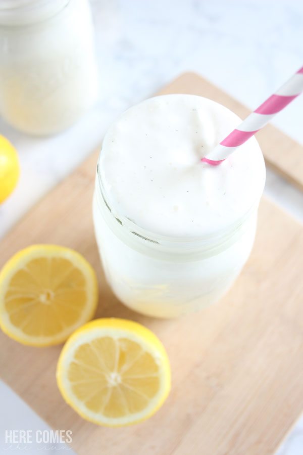 This copycat frosted lemonade is even better than the original. Only 2 ingredients!