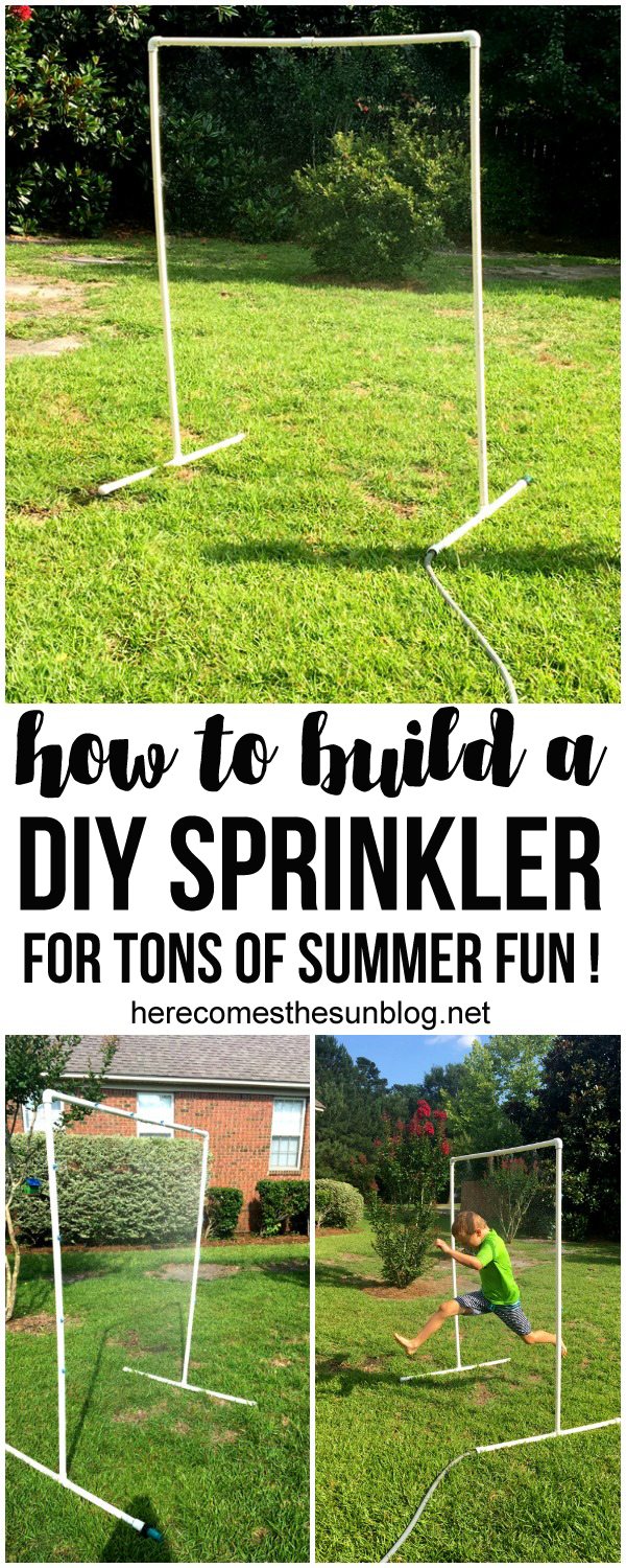 This DIY sprinkler is so easy to build and will provide hours of fun for the kids (and adults) this summer!