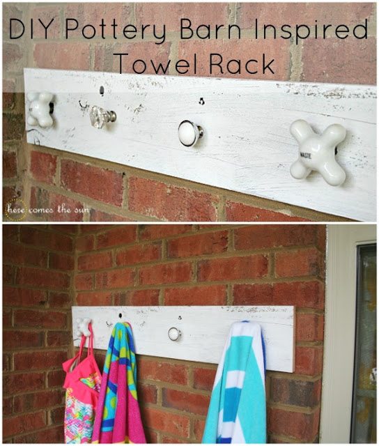 DIY Pottery Barn Inspired Towel Rack