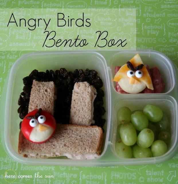 Angry Birds themed bento box
