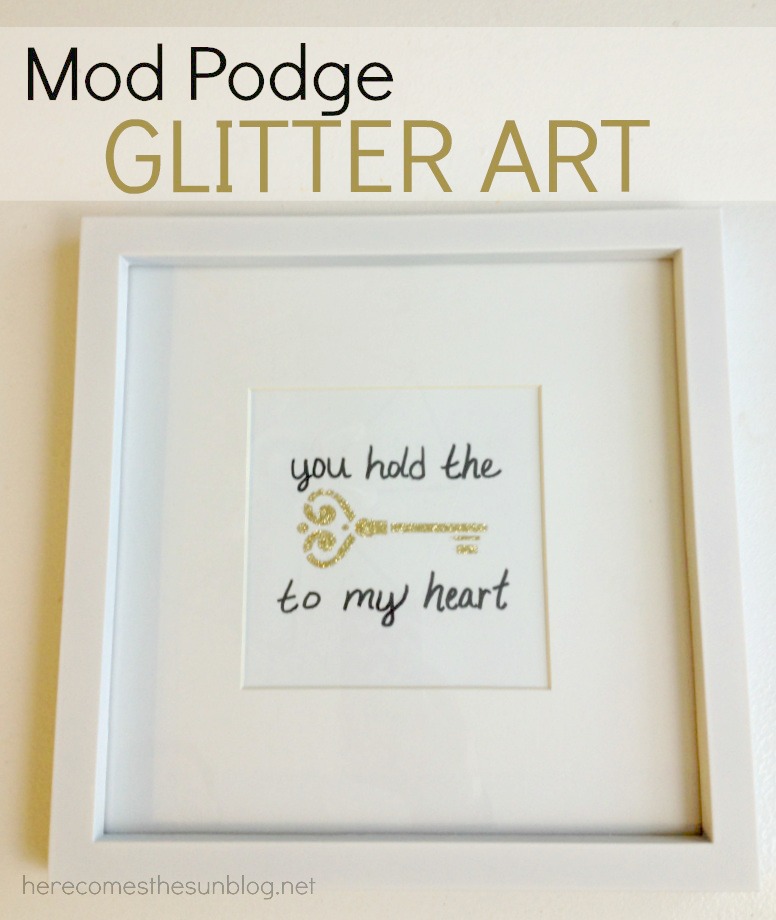 Mod Podge Glitter Art  I herecomesthesunblog.net