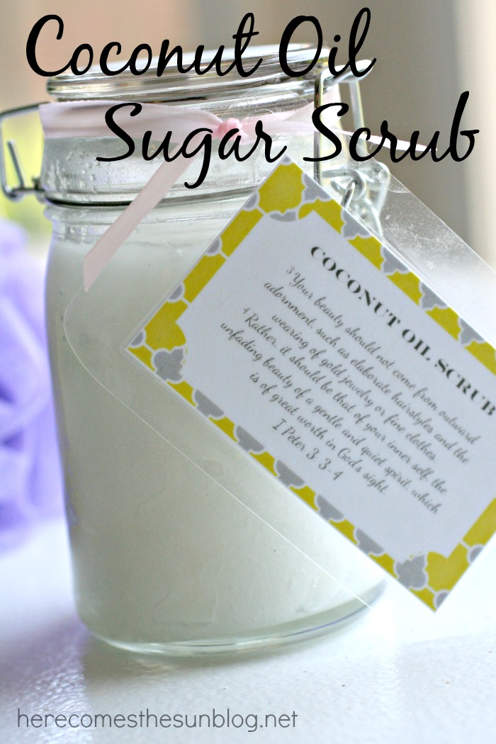 This Coconut Oil Sugar Scrub is the perfect gift for Mother's Day!