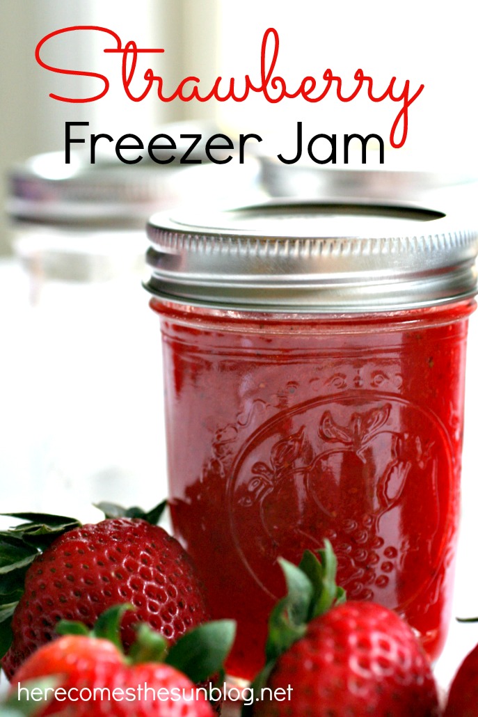 This delicious Homemade Strawberry Freezer Jam is so easy to make! 