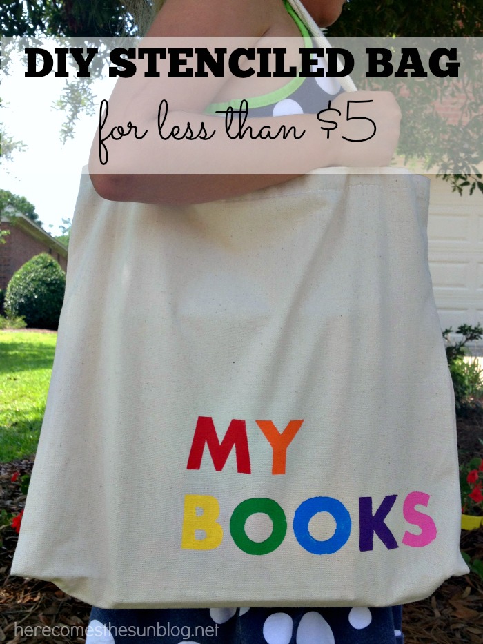 Make this easy stenciled bag for less than $5!