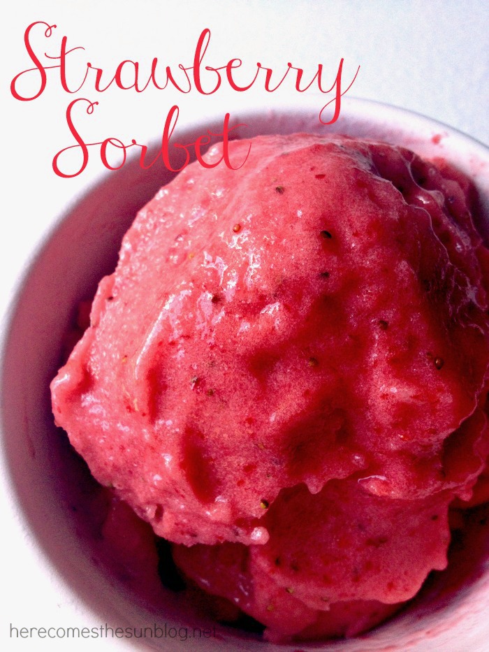 Make this delicious Strawberry Sorbet with just 3 ingredients!