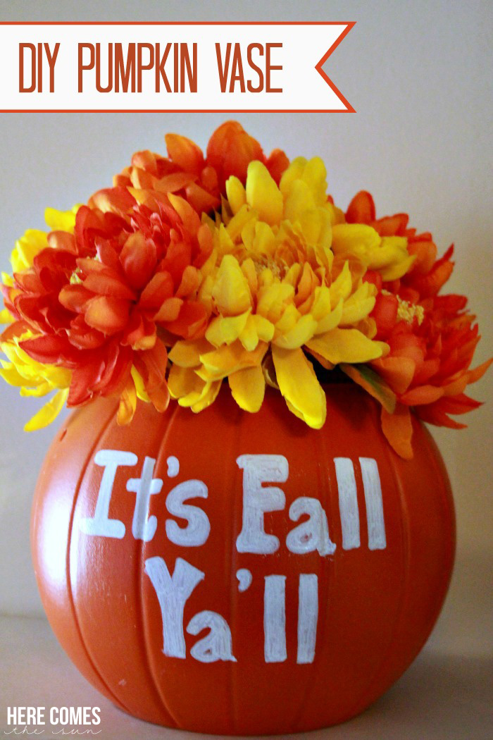 Create a DIY pumpkin vase for beautiful fall decor. Easy tutorial!