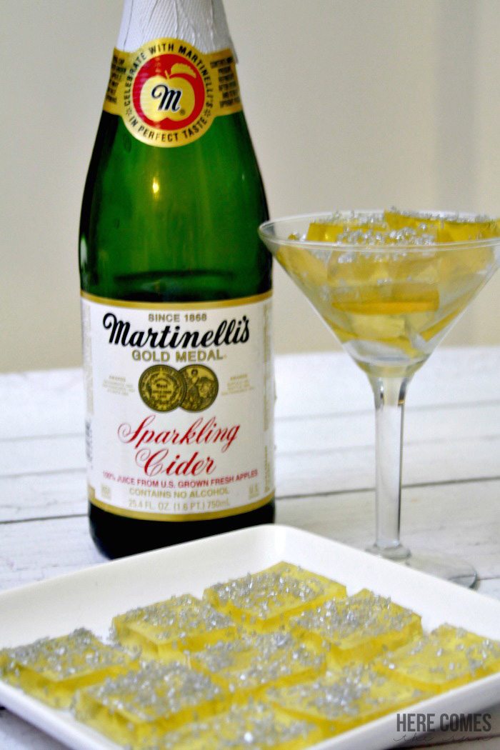 Sparkling jello shooters are perfect for your New Year's Eve celebration!