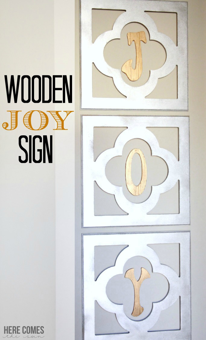 Create this cute  Wooden JOY Sign for your holiday decor!