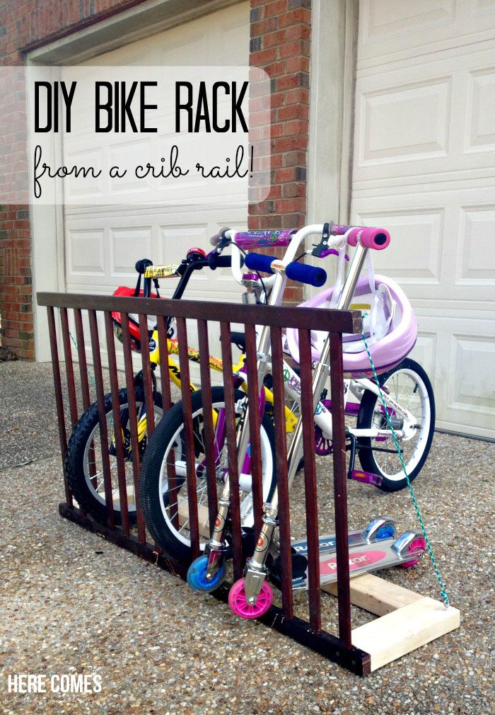 DIY Bike Rack made from a crib rail!