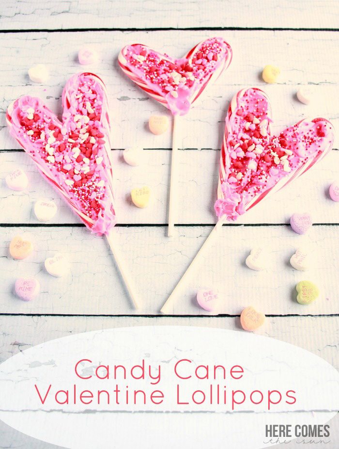Use leftover candy canes to make these Candy Cane Valentine Lollipops! 