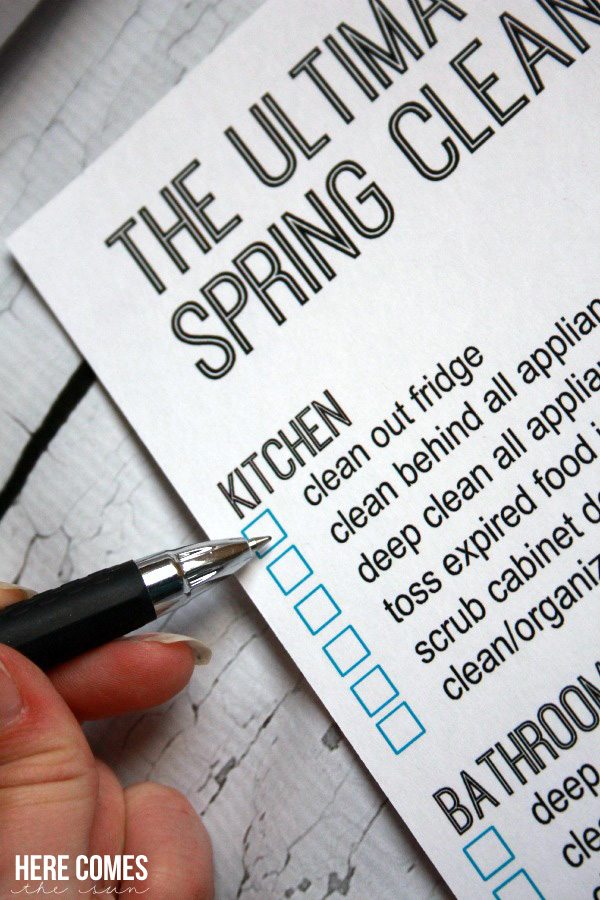 This Ultimate Spring Cleaning Checklist will help you tackle the dreaded chores of cleaning and organizing. Includes organizational tips, printables and cleaning recipes!