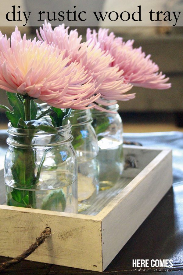 Create a gorgeous diy rustic wood tray with a few basic supplies!