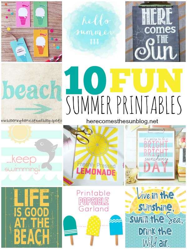10 Fun Summer Printables