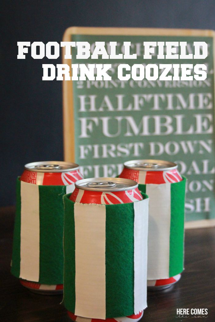 Add some fun to your football party with Football Field Drink Coozies!