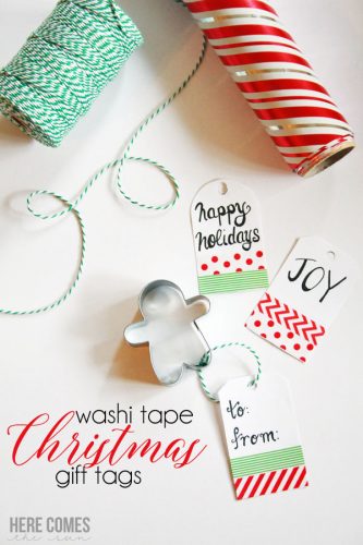Create fun gift tags using washi tape!