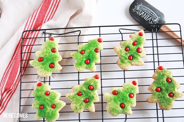 These Christmas tree sugar cookies are easy to make, taste great and will look amazing on your cookie plate! But they won't last long.