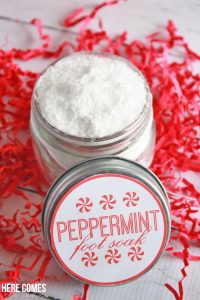 I love this Peppermint Foot Soak. Such a great holiday gift! Package it up with these free printable tags.