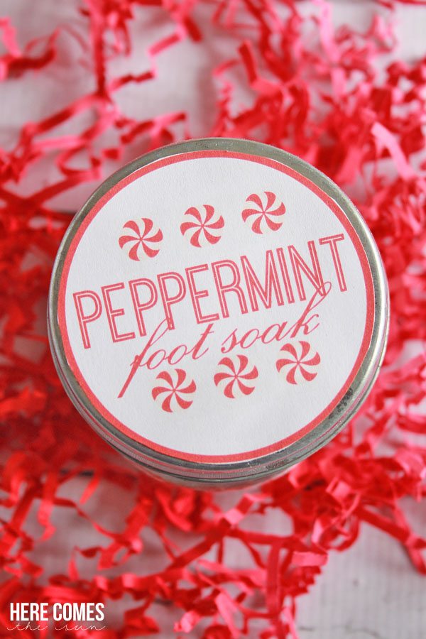 I love this Peppermint Foot Soak. Such a great holiday gift! Package it up with these free printable tags.