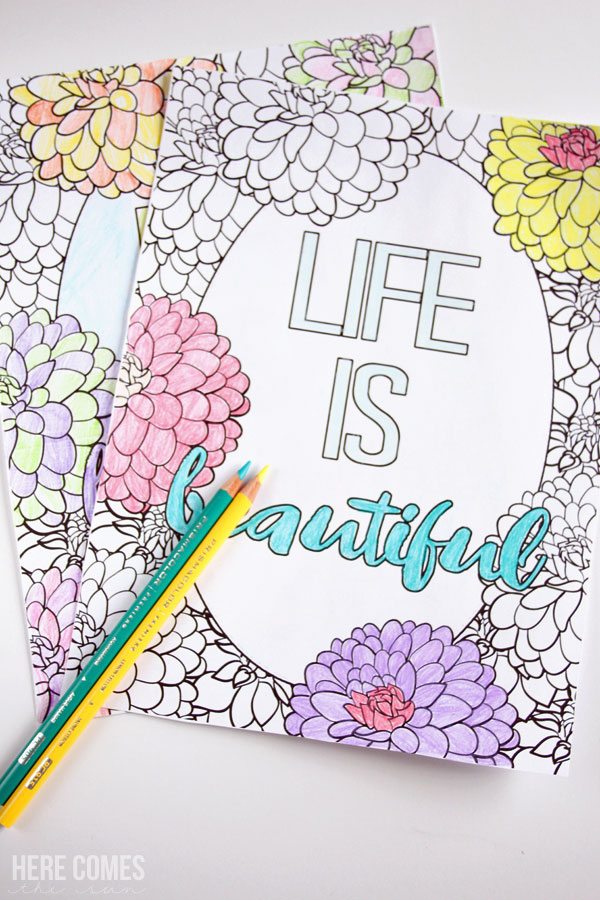 This adult coloring page is beautiful! I love the floral theme and it's a free download!