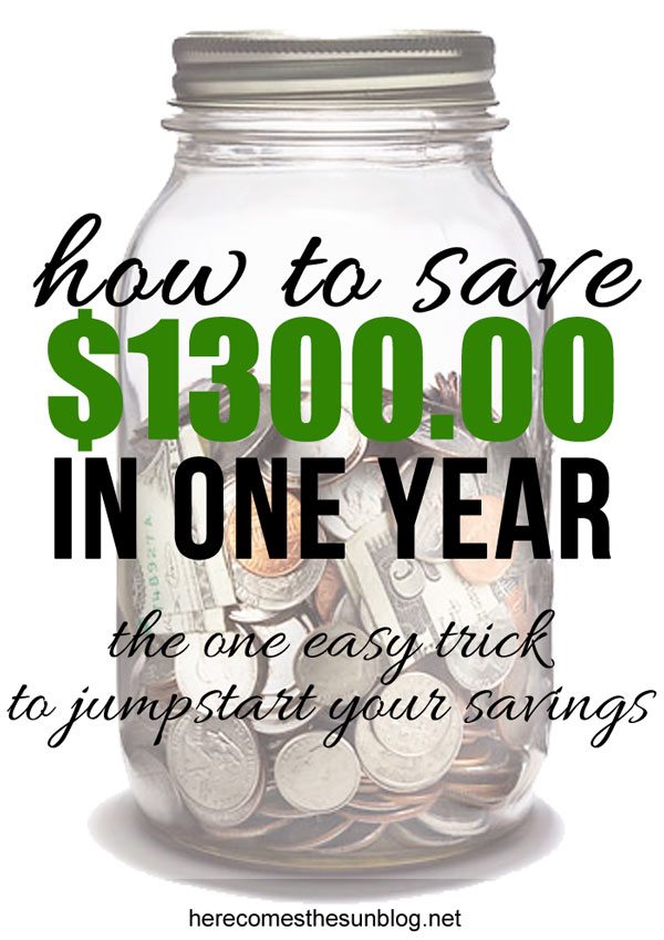 Learn the easy way to save money! Save $1300 in one year with this easy tip! Comes with free printable! I'm definitely going to try this.