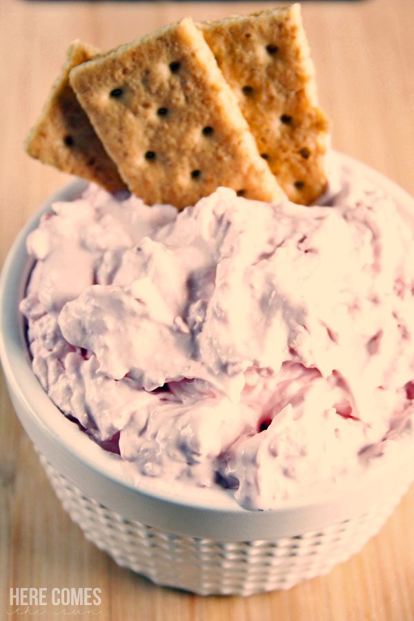 This strawberry cheesecake dip is so delicious! I could eat and entire bowl!