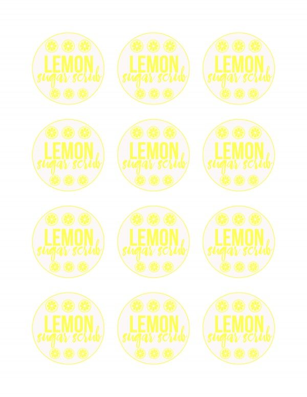 lemon sugar scrub labels