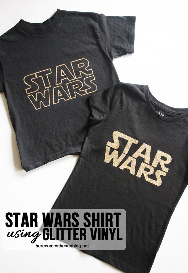 Create your own Star Wars shirt with glitter vinyl and this easy tutorial!