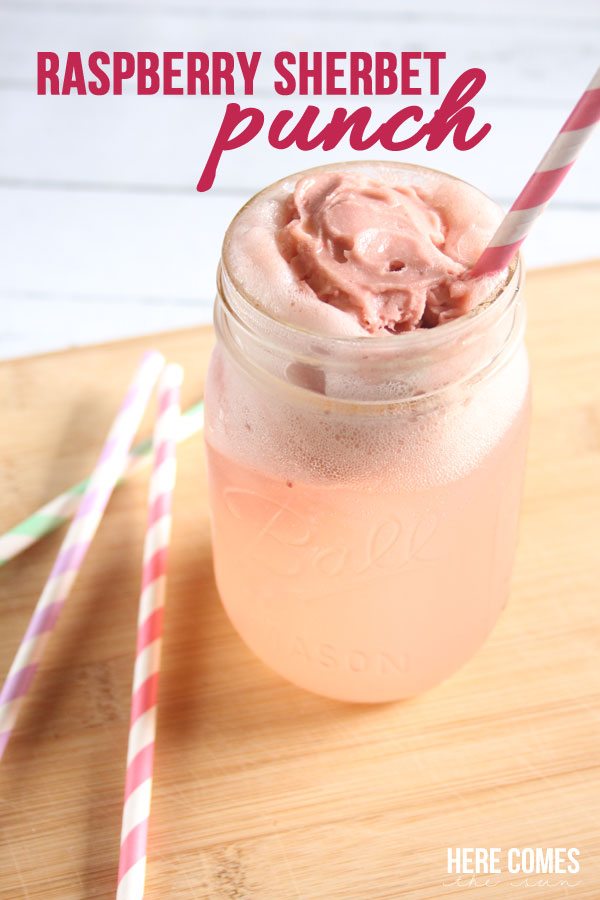 Make this delicious raspberry sherbet punch with only 2 ingredients!
