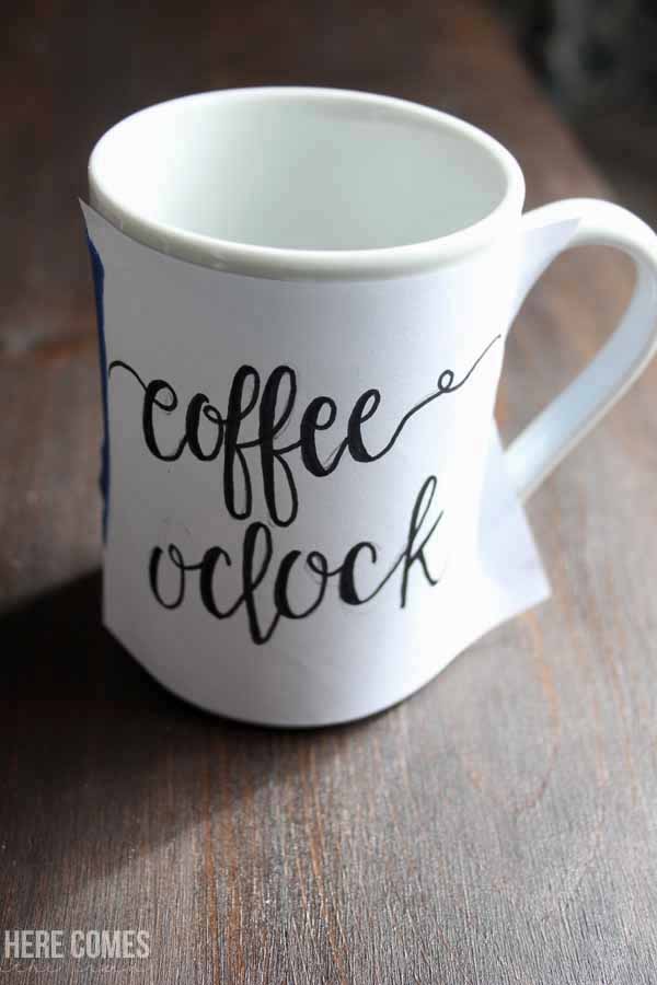 Create a unique hand lettered mug with this easy to follow tutorial! You'll never believe how simple it is! 