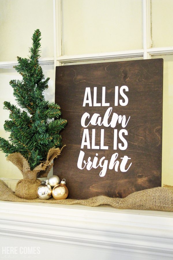 This rustic Christmas sign is a quick and easy craft and perfect for beginners! Click to learn how to make it.