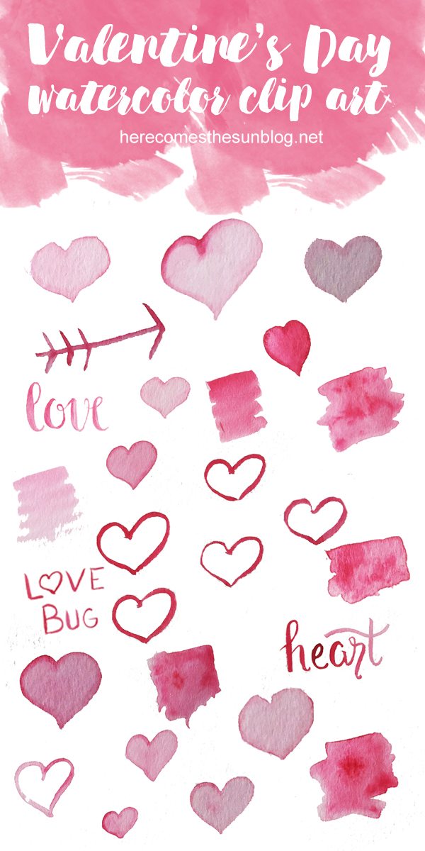 This Valentine's Day watercolor clip art is perfect to use for all your Valentine's Day projects!
