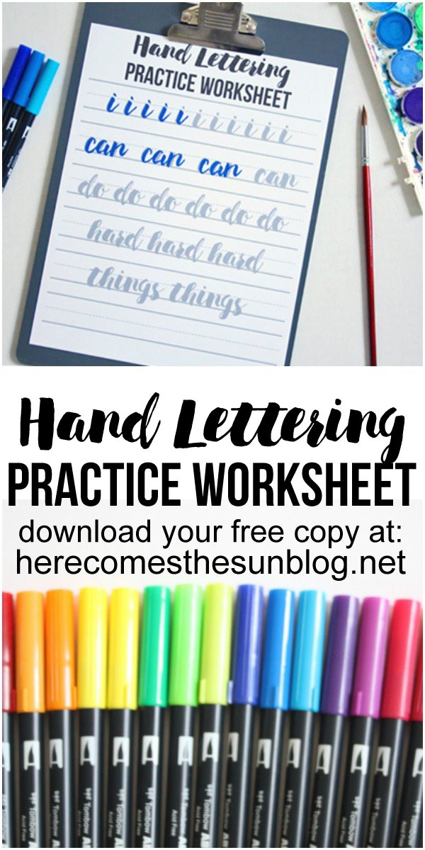 This hand lettering practice worksheet is great for beginners and experienced artists! Learning to hand letter is not as hard as you think.