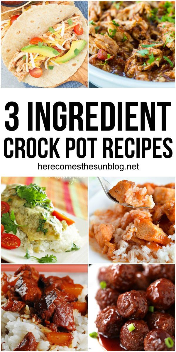 Get dinner on the table FAST with these easy 3 ingredient crock pot recipes!
