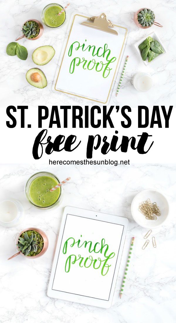 This hand lettered St. Patrick's Day print is so adorable! Free download.