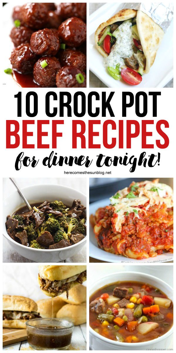 These beef crock pot recipes are super easy to make! Get dinner on the table fast tonight!