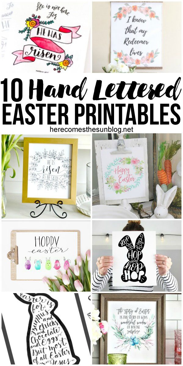  hand lettered Easter printables 