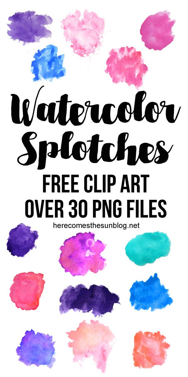 This watercolor splotches clip art collection is so beautiful! 