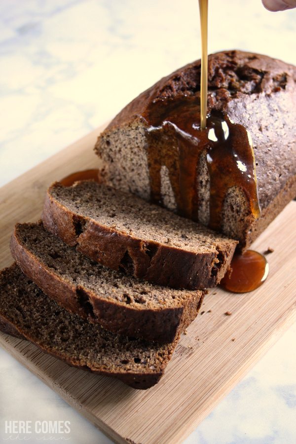 This delicious caramel banana bread makes for a decadent breakfast!