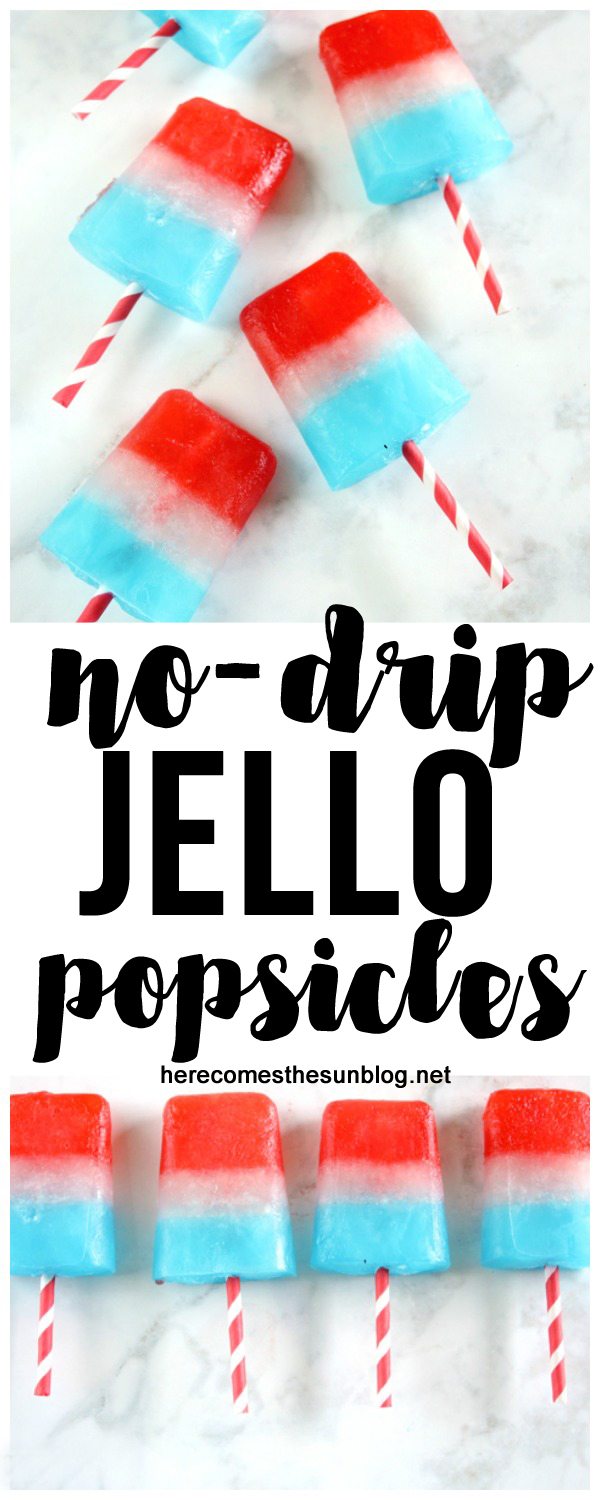 These no drip jello popsicles re the BEST treat for summer! They are so easy to make.