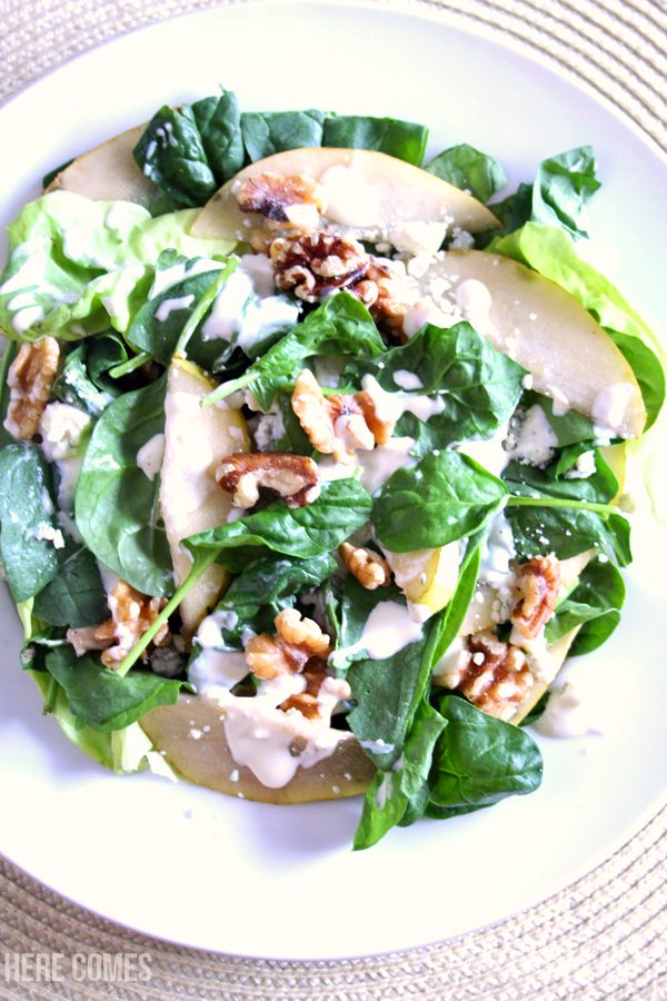 This pear walnut blue cheese salad is the perfect meal for summer.