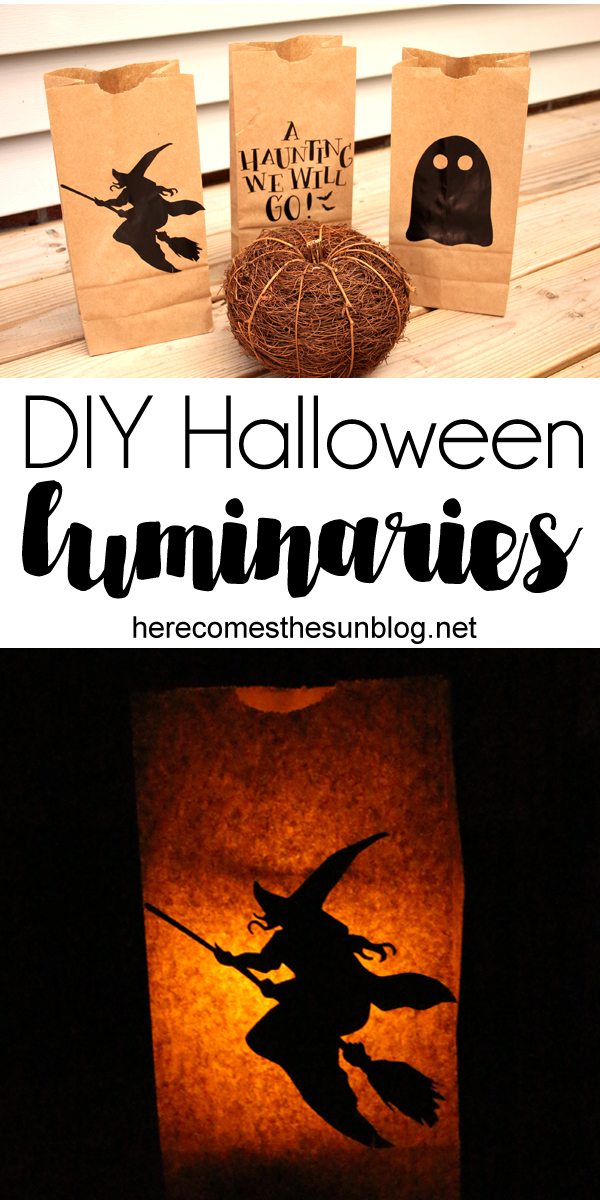 These Halloween paper bag luminaries are easy to make and look fantastic at night. Create your own with this easy tutorial.