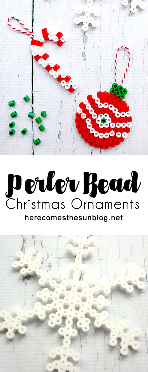 These perler bead Christmas ornaments are so pretty and easy to make. These are the perfect holiday craft for the whole family.