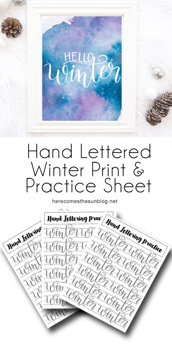 This hand lettered winter print is the perfect addition to your winter decor. Print, hang, and enjoy.
