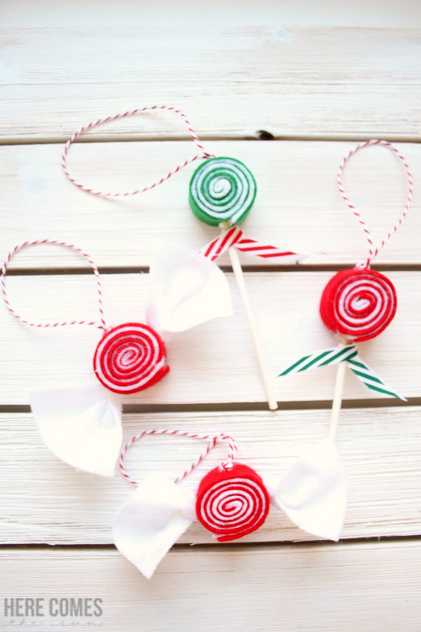 Make these felt candy ornaments for your tree this year. They only take a few simple supplies and are very easy to make.