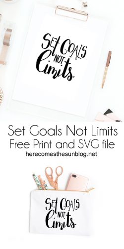 This goal setting print and svg will keep you motivated and focused on your goals. Print out and hang for instant motivation.