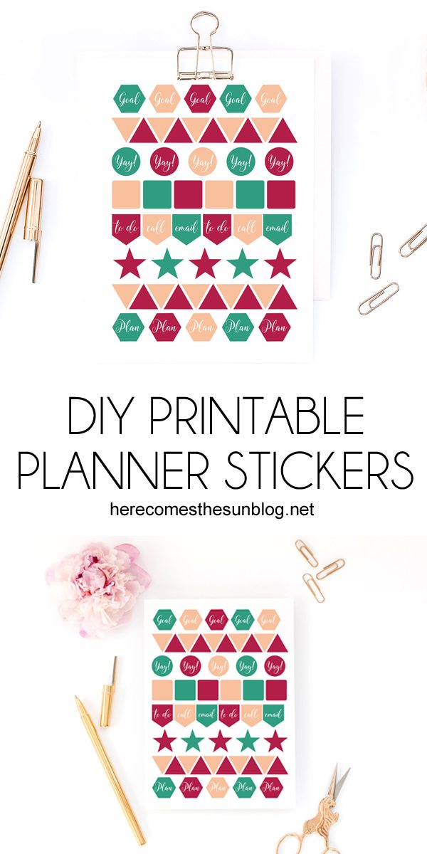 These printable planner stickers are sure to keep you organized and on track! Just print and cut with Silhouette, Cricut or scissors.