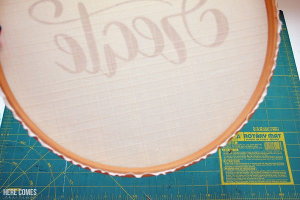 Make this adorable no-sew hoop art. No needle and thread needed!