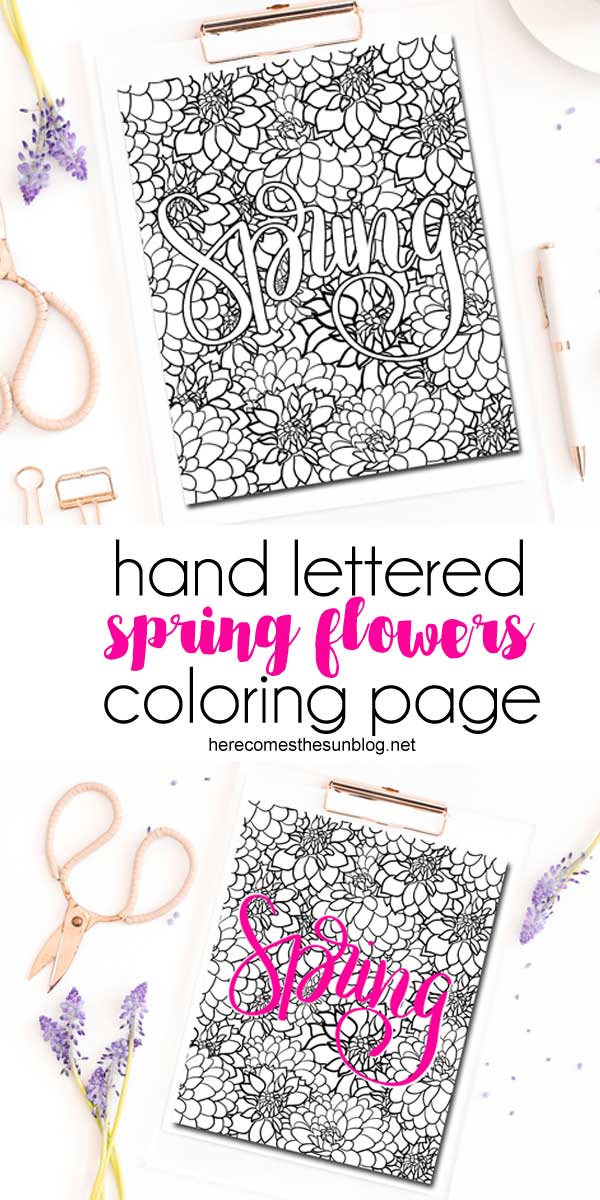 This spring flowers coloring page is fun to create and makes a perfect decoration for any room.