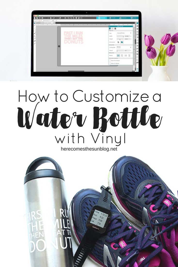customize a water bottle with vinyl
