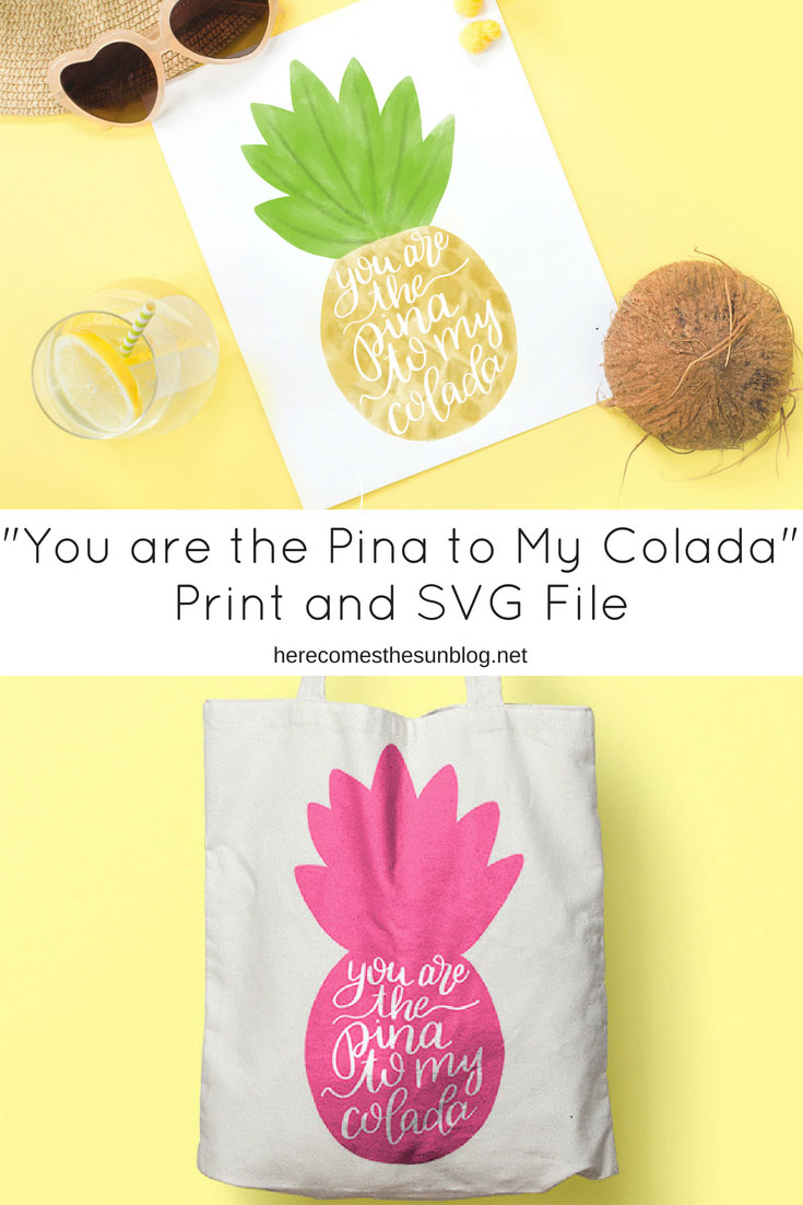 pineapple print and svg file